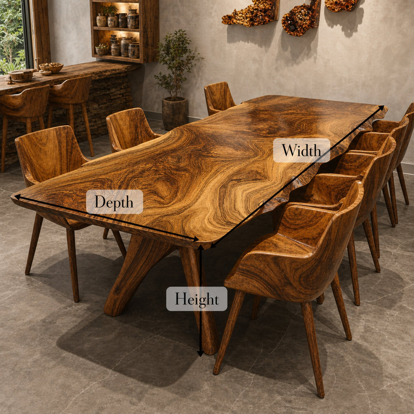 Vintage Natural Wood Dining Table For Rustic Dining Room - product view 5