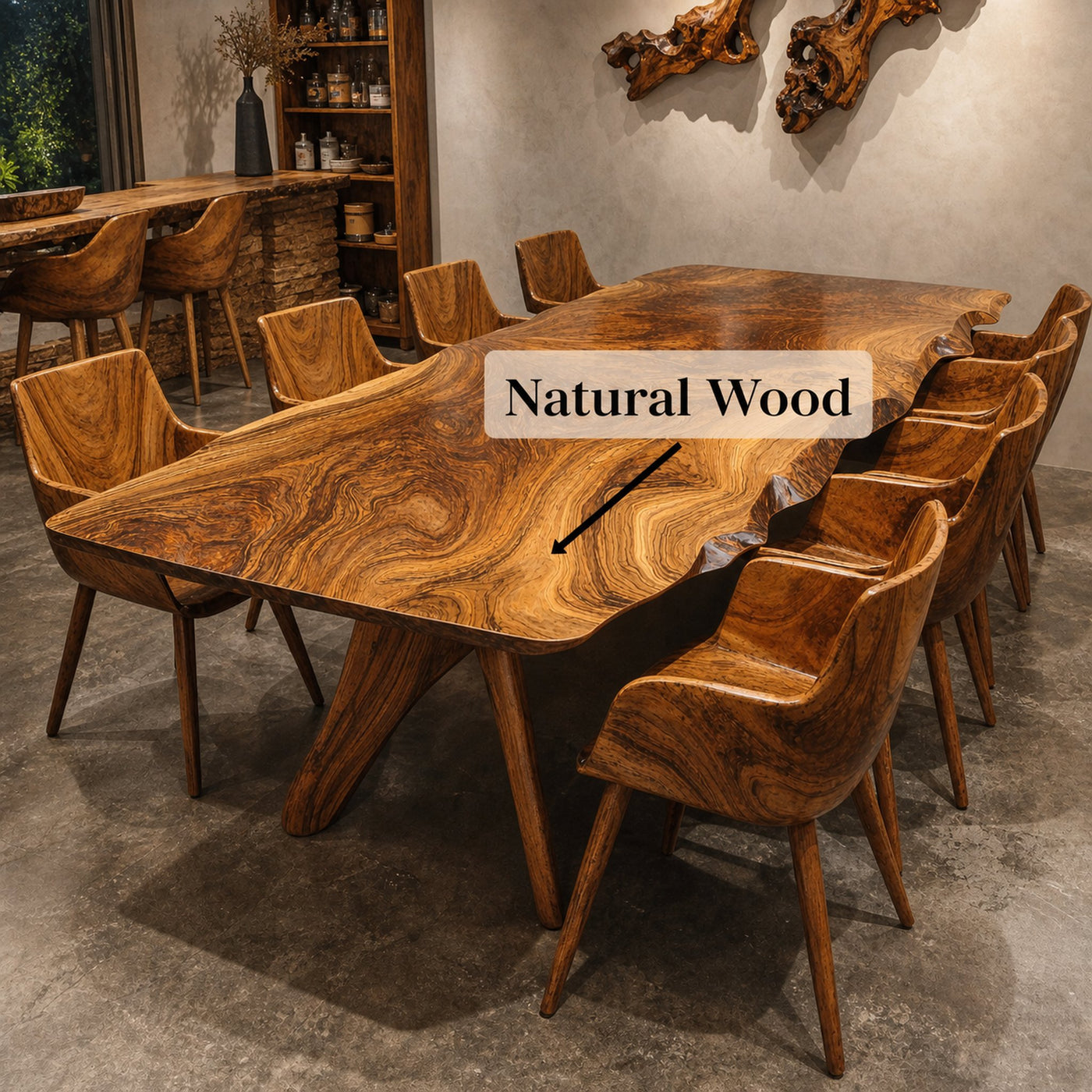 Vintage Natural Wood Dining Table For Rustic Dining Room - product view 6