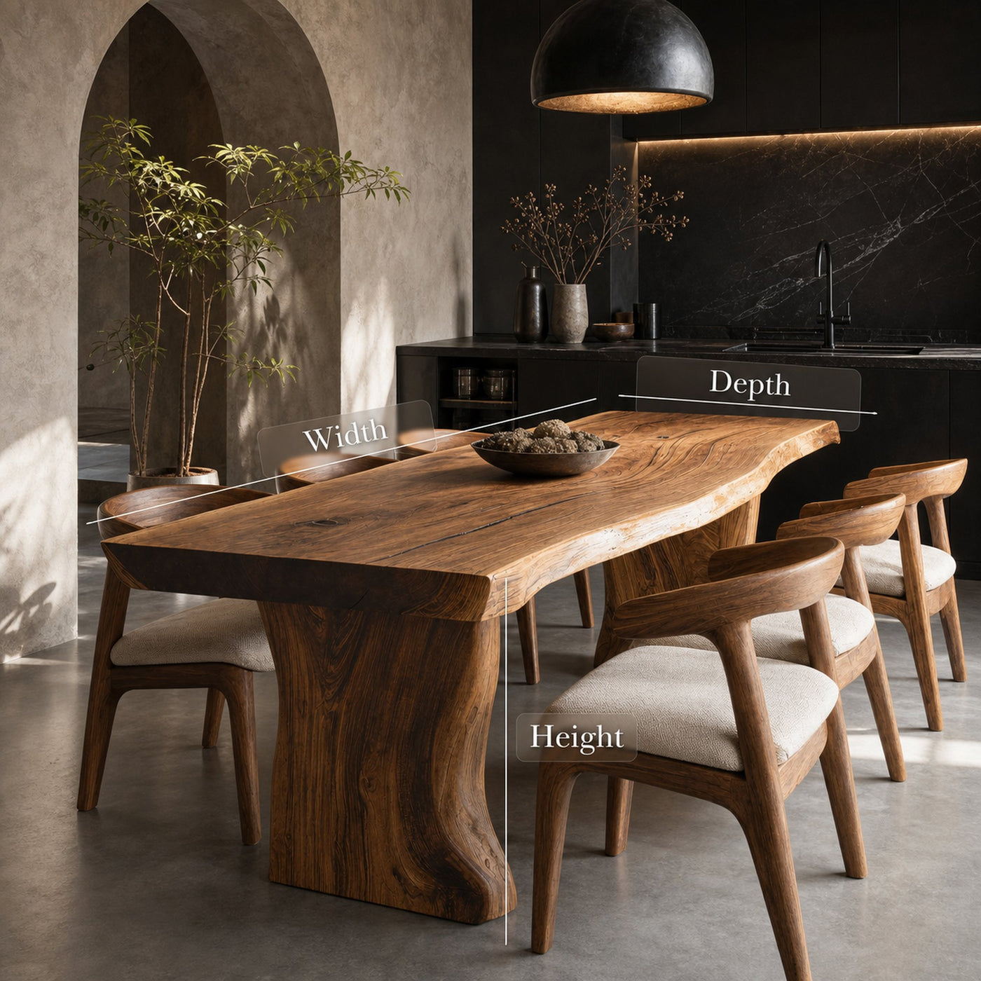 Wabi Sabi Handcrafted Dining Table For Dining Room - product view 7