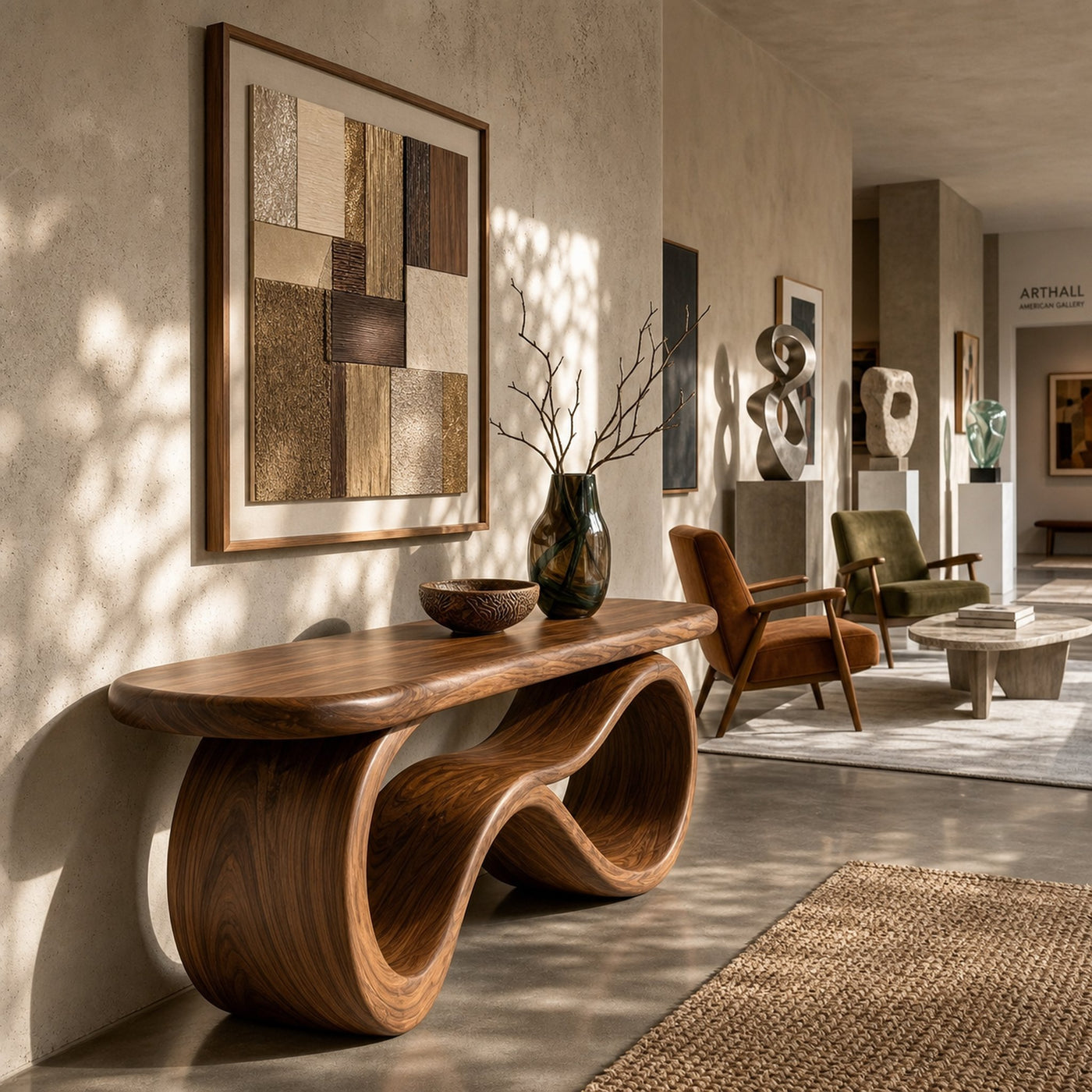 Wooden Bench With Curved Sculptural Base For Home Furniture - product view 6