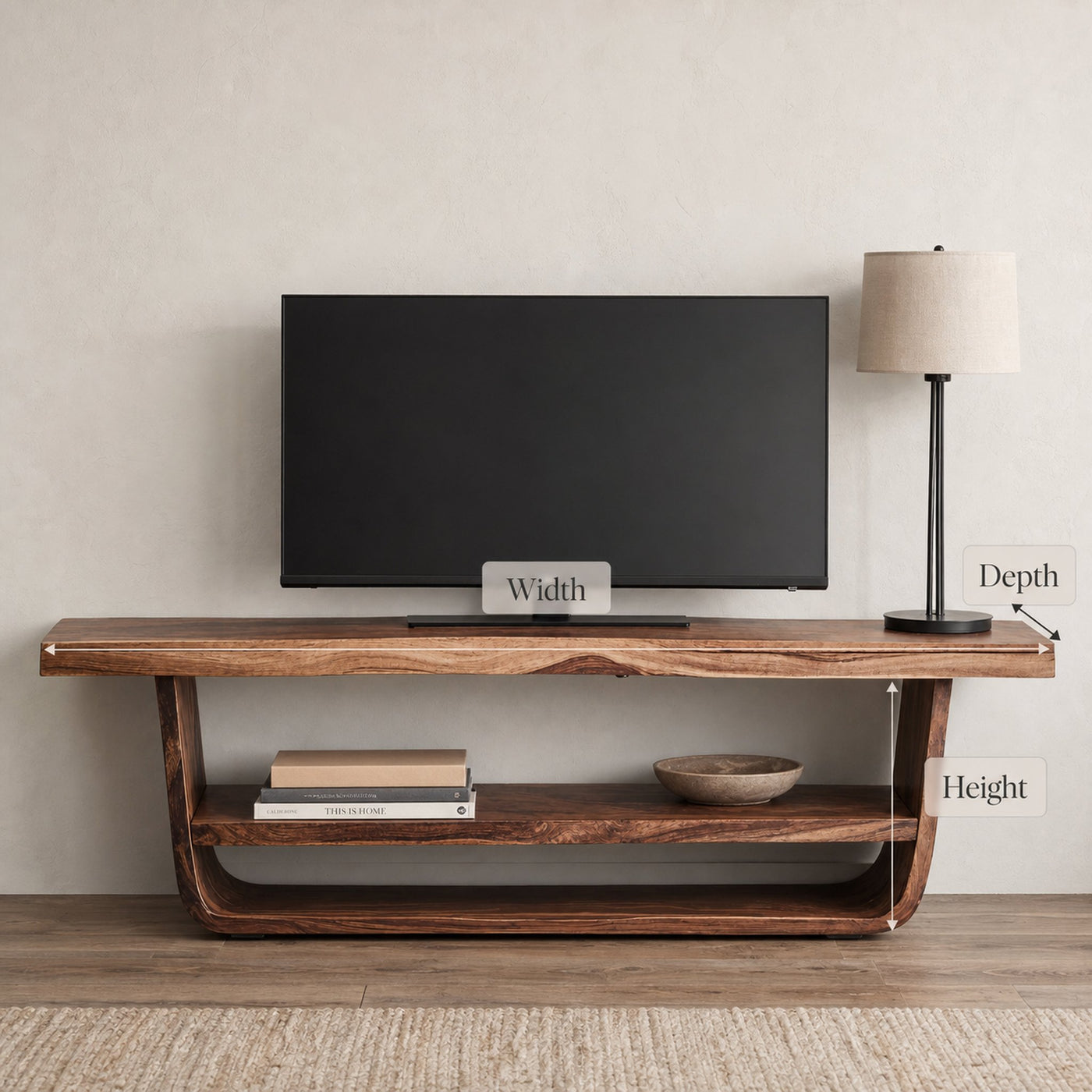 Wooden TV Stand Farmhouse Media Console - product view 6