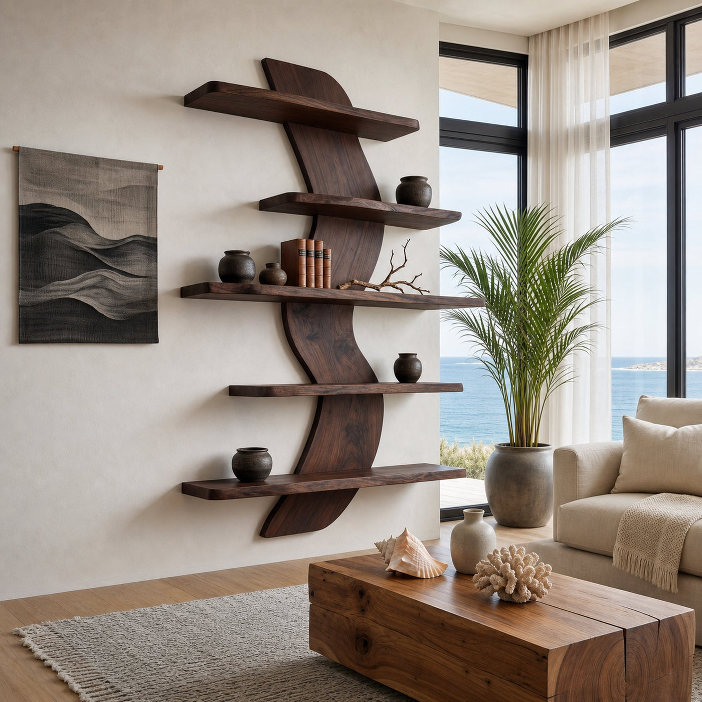 Sculptural Wall Mounted Bookshelf For Modern Living Room - product view 7