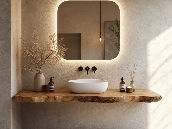 Bathroom Vanity Wall Floating Console Live Edge Shelf