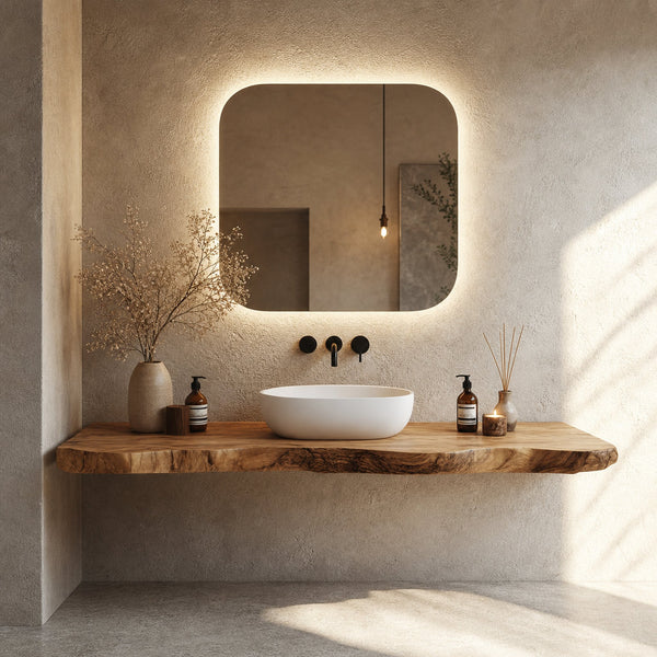 Bathroom Vanity Wall Floating Console Live Edge Shelf