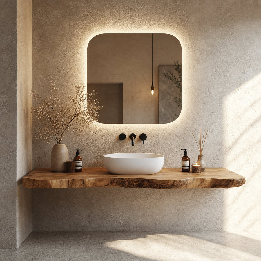 Bathroom Vanity Wall Floating Console Live Edge Shelf