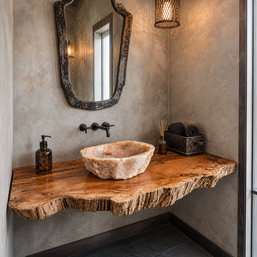 Compact Rustic Bathroom Floating Shelf With Stylish Design