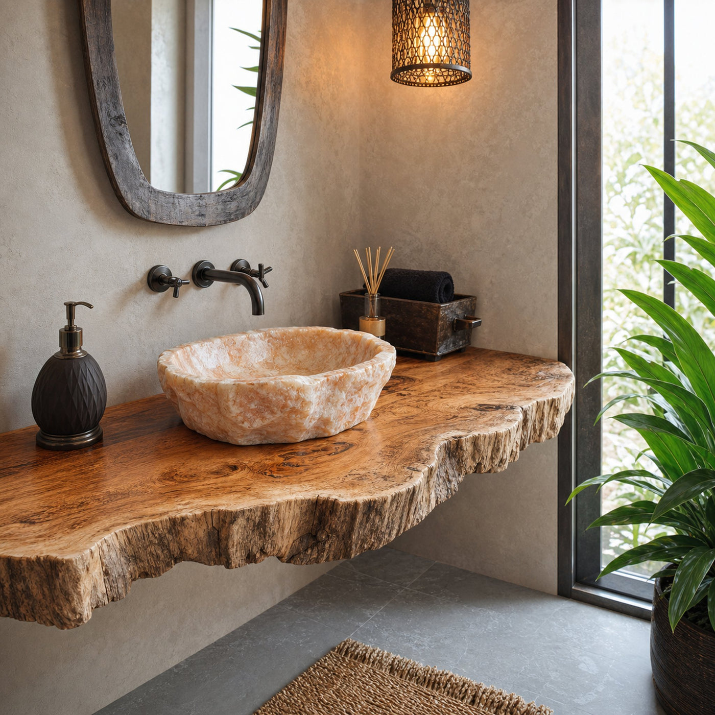 Compact Rustic Bathroom Floating Shelf With Stylish Design - product view 2