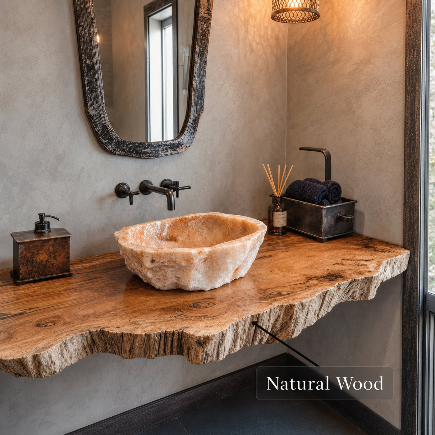 Compact Rustic Bathroom Floating Shelf With Stylish Design - product view 5