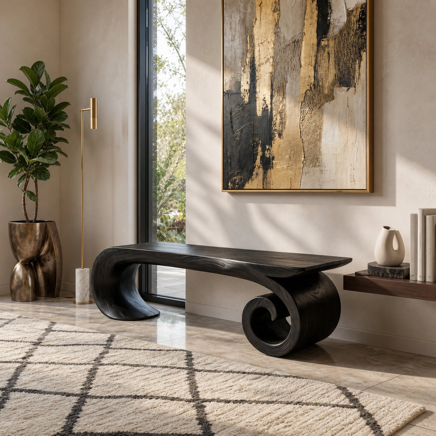 Contemporary Bench For Entryway Living Room - product view 7