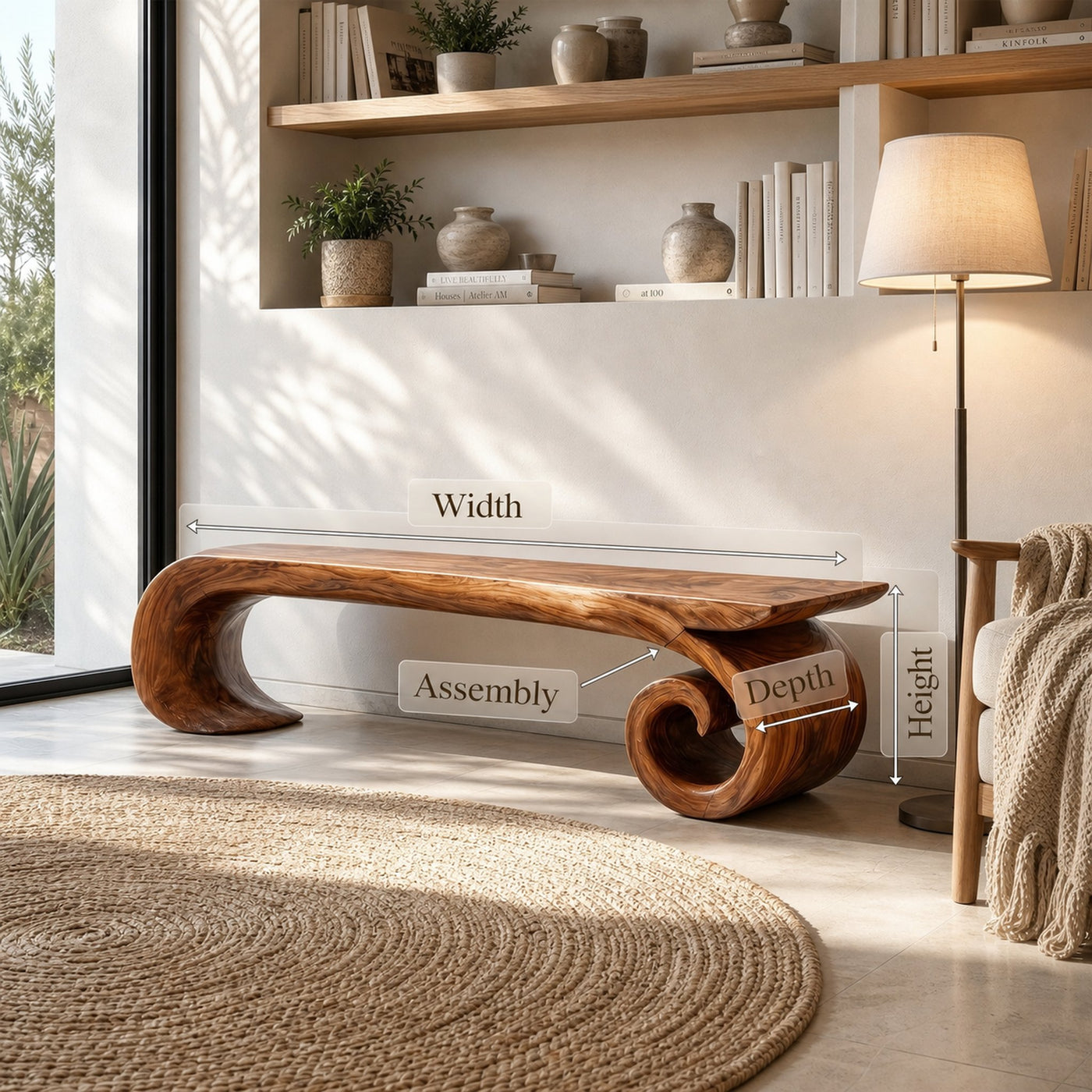 Contemporary Bench For Entryway Living Room - product view 8
