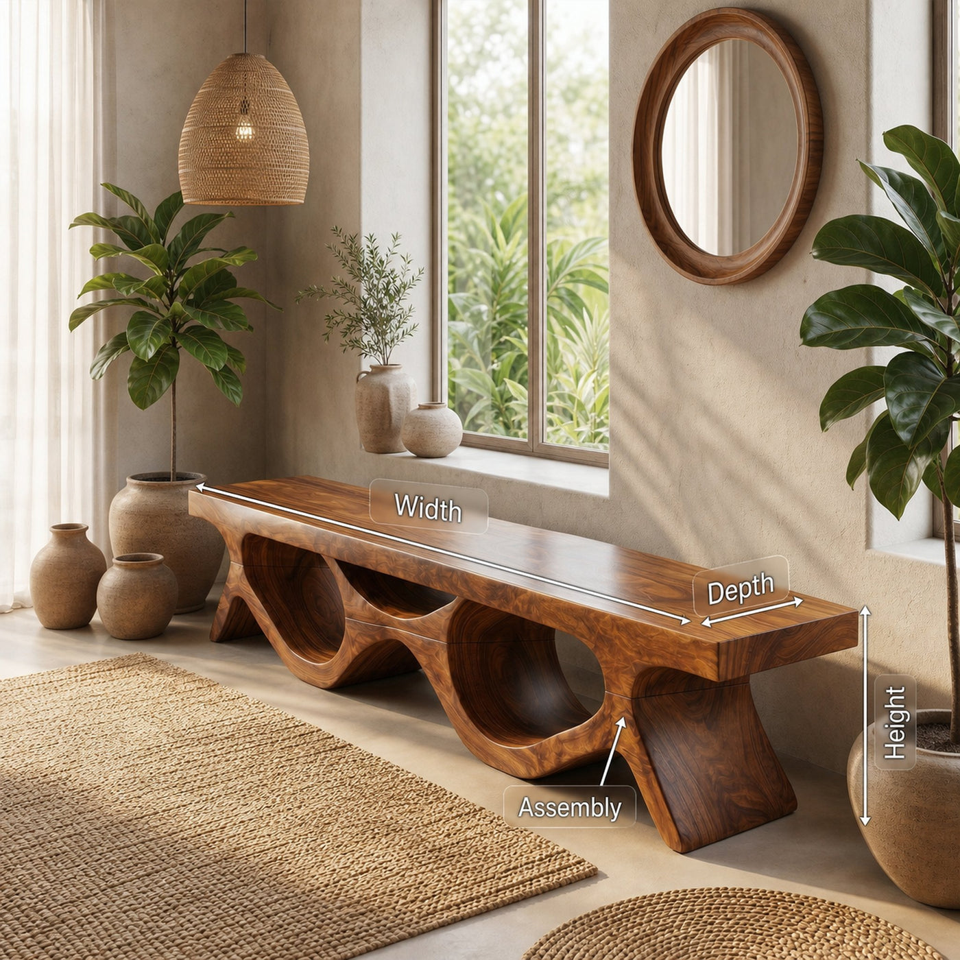 Contemporary Bench For Hallway Living Room - product view 8