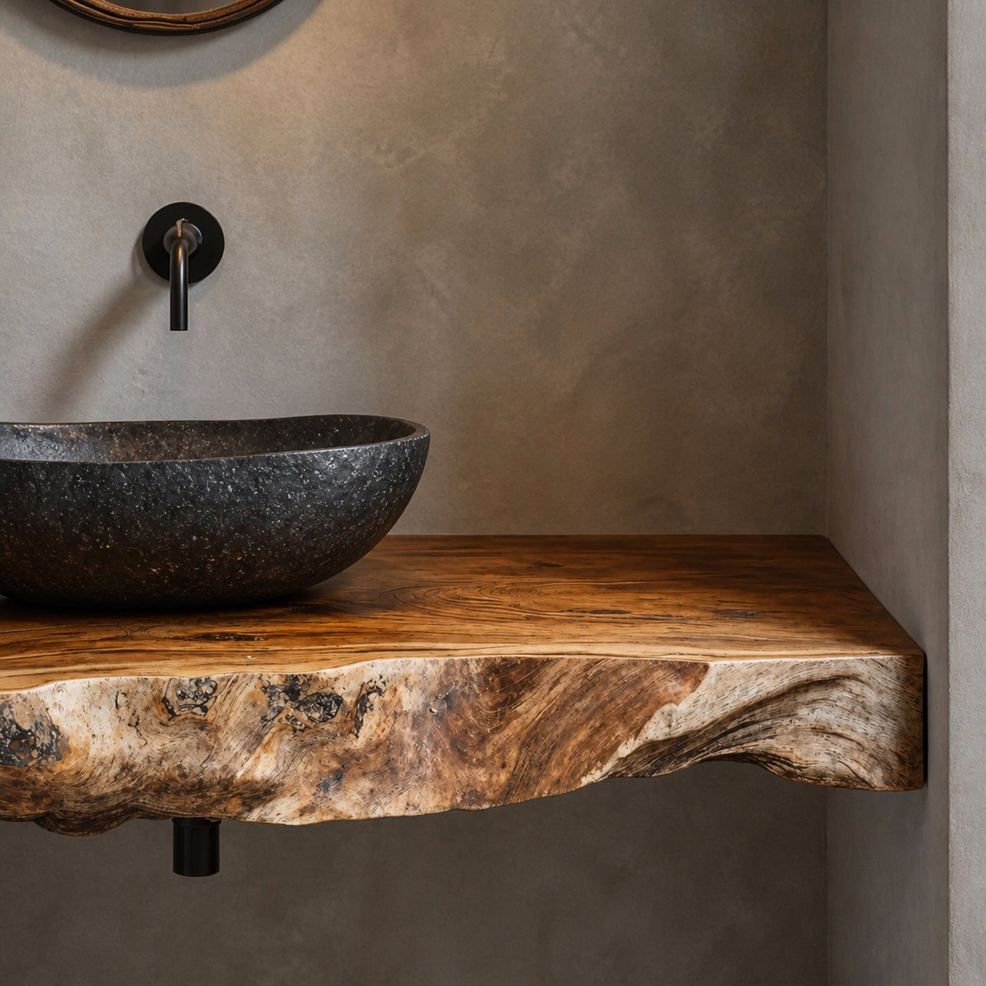Custom Bathroom Floating Shelf For Rustic Vanity Styles - product view 4