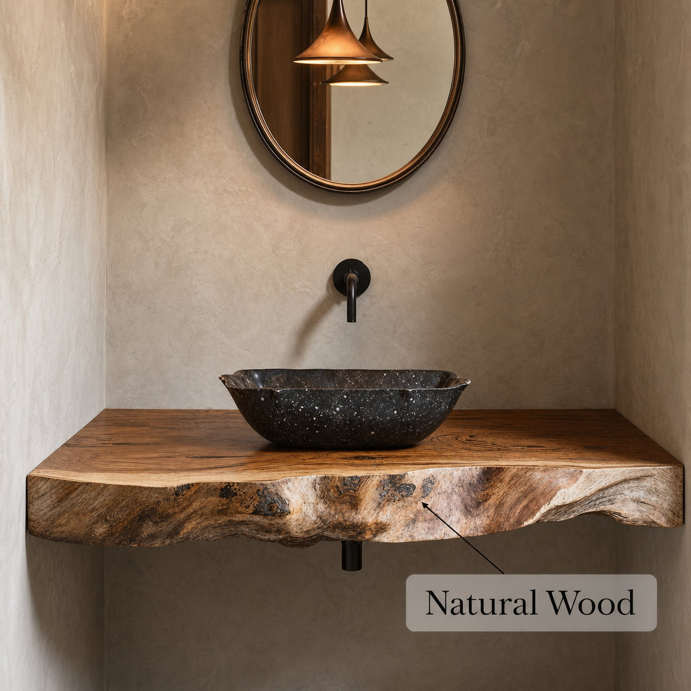 Custom Bathroom Floating Shelf For Rustic Vanity Styles - product view 5