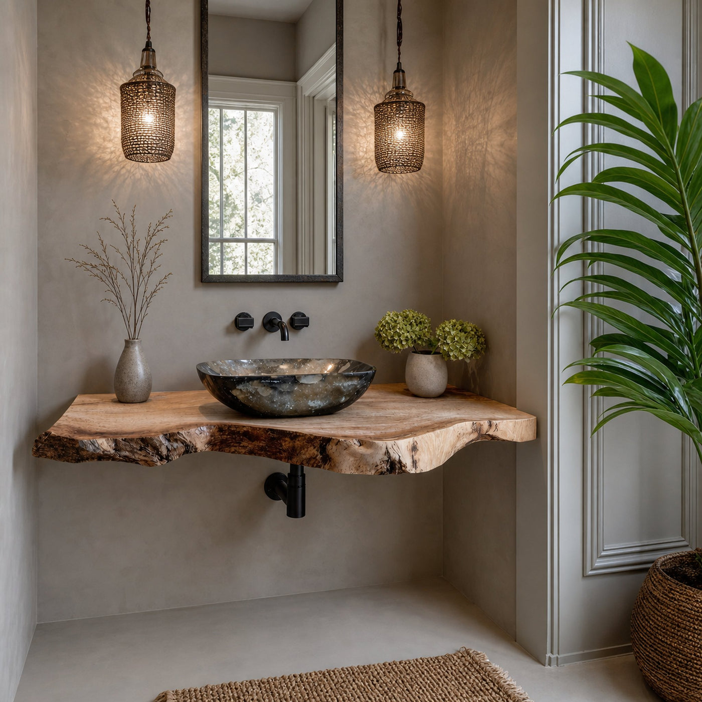 Custom Rustic Floating Bathroom Vanity Shelf With Rustic Charm - product view 2