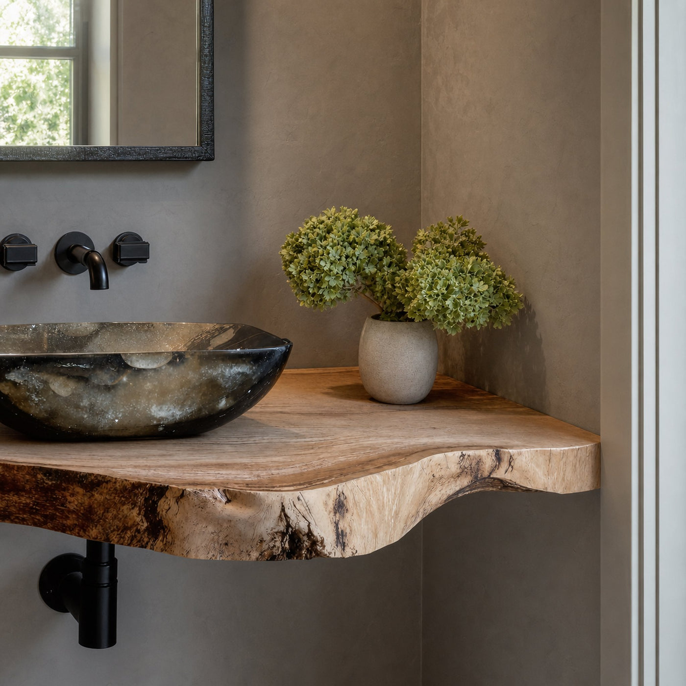 Custom Rustic Floating Bathroom Vanity Shelf With Rustic Charm - product view 4