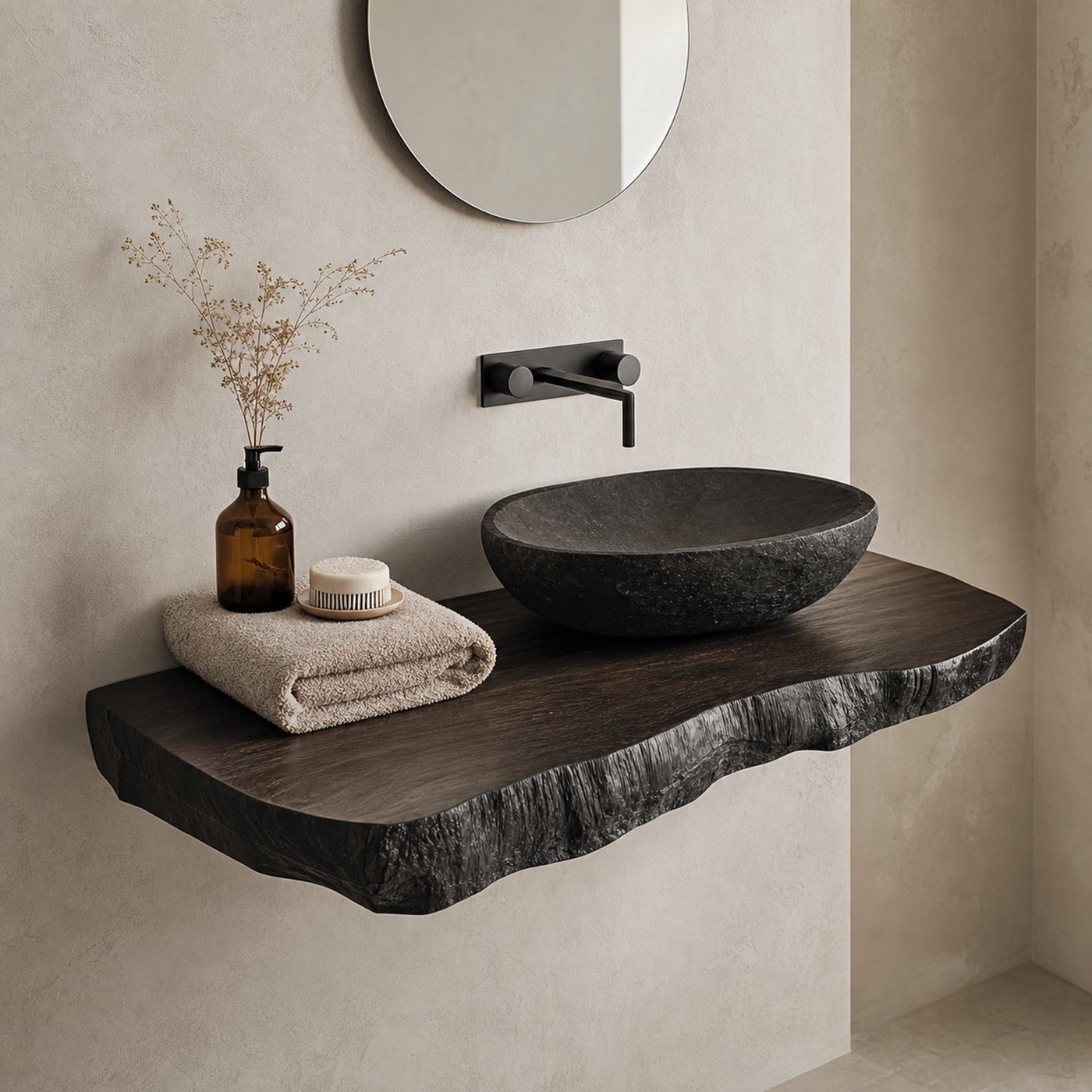 Custom Shelf Vanity Solid Wood Decor Home
