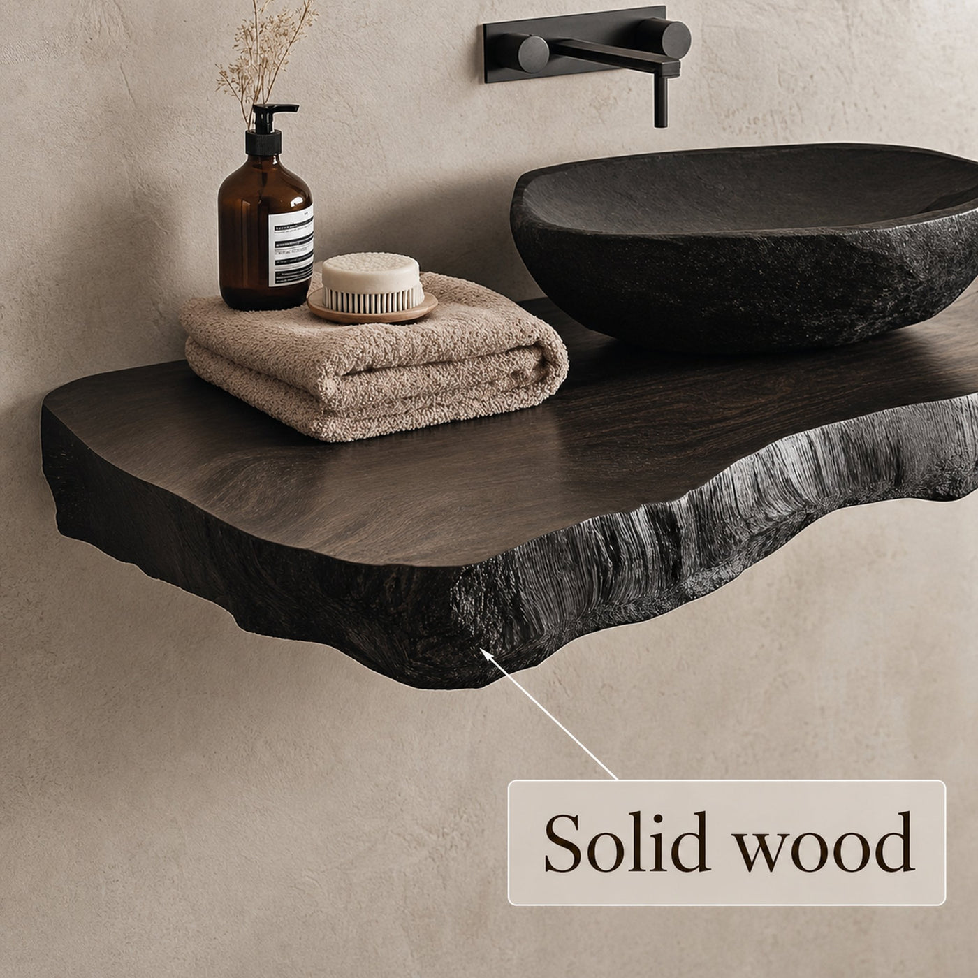 Custom Shelf Vanity Solid Wood Decor Home - product view 3
