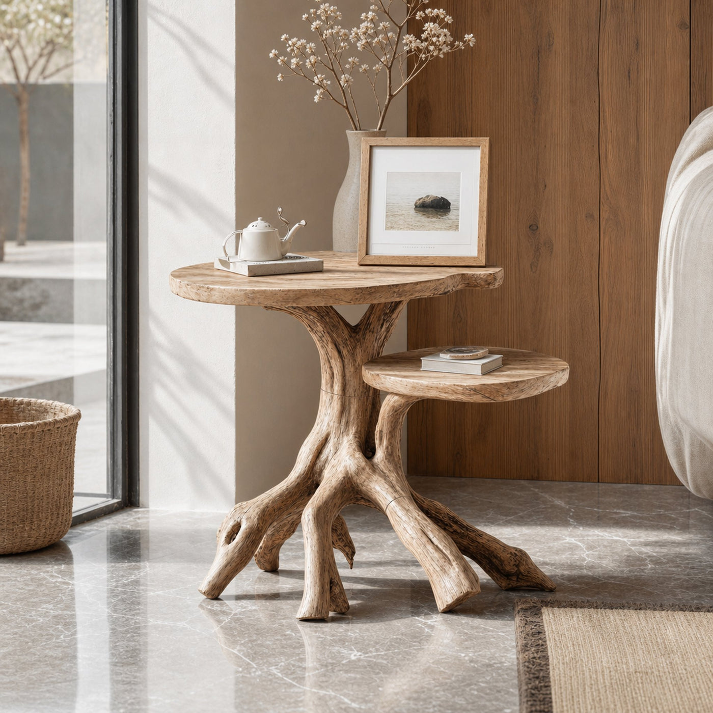 Farmhouse Live Edge End Table Entryway Table