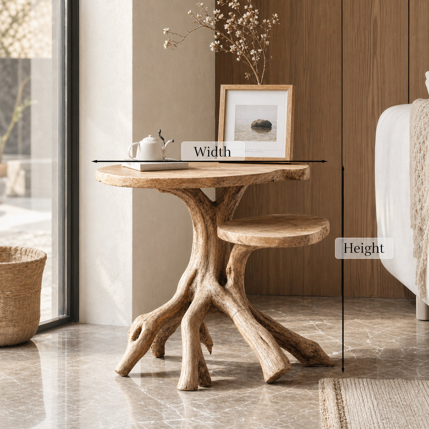 Farmhouse Live Edge End Table Entryway Table - product view 6