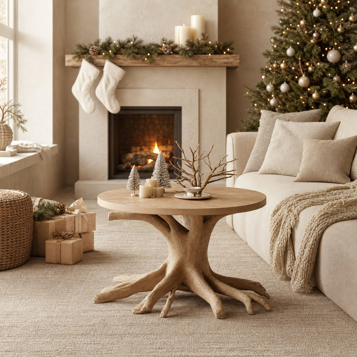 Farmhouse Round End Table For Entryway Design Festive Decor Ideas