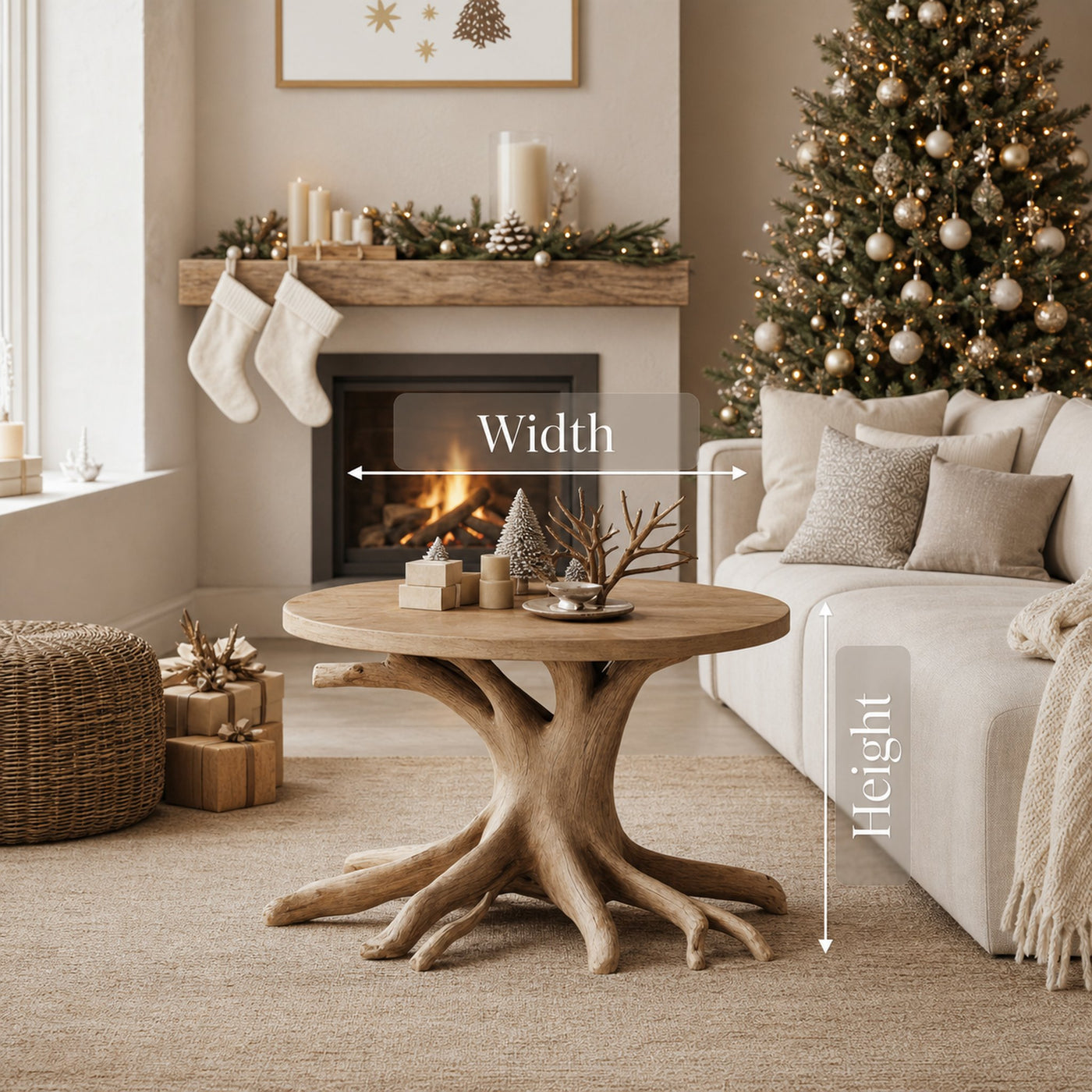 Farmhouse Round End Table For Entryway Design Festive Decor Ideas - product view 6
