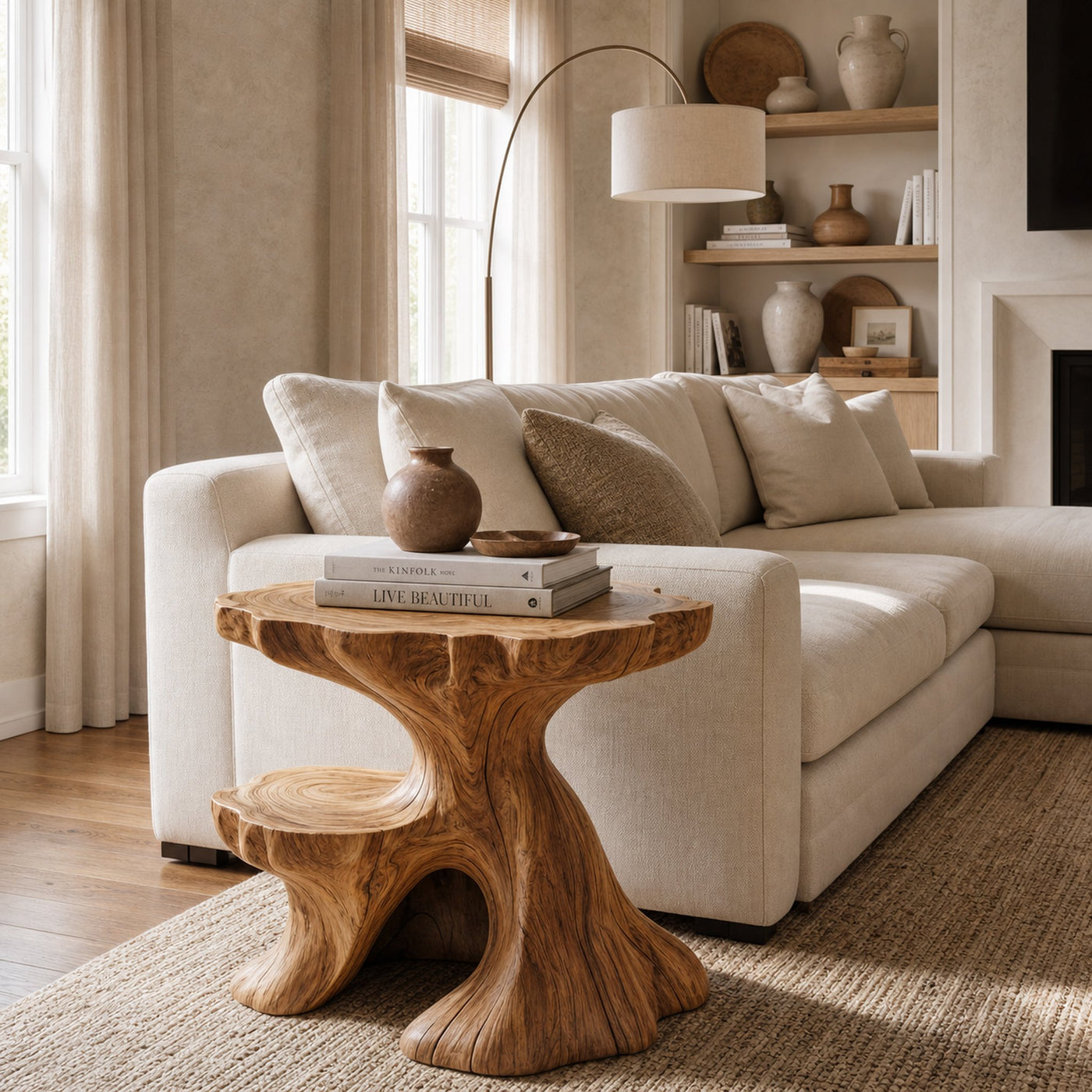 Farmhouse Side Table For Living Room And Bedroom