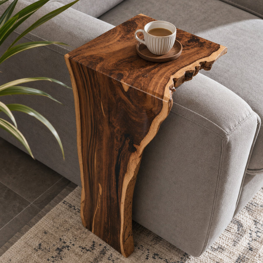 Farmhouse Sofa Armrest Table For Practical Storage And Style