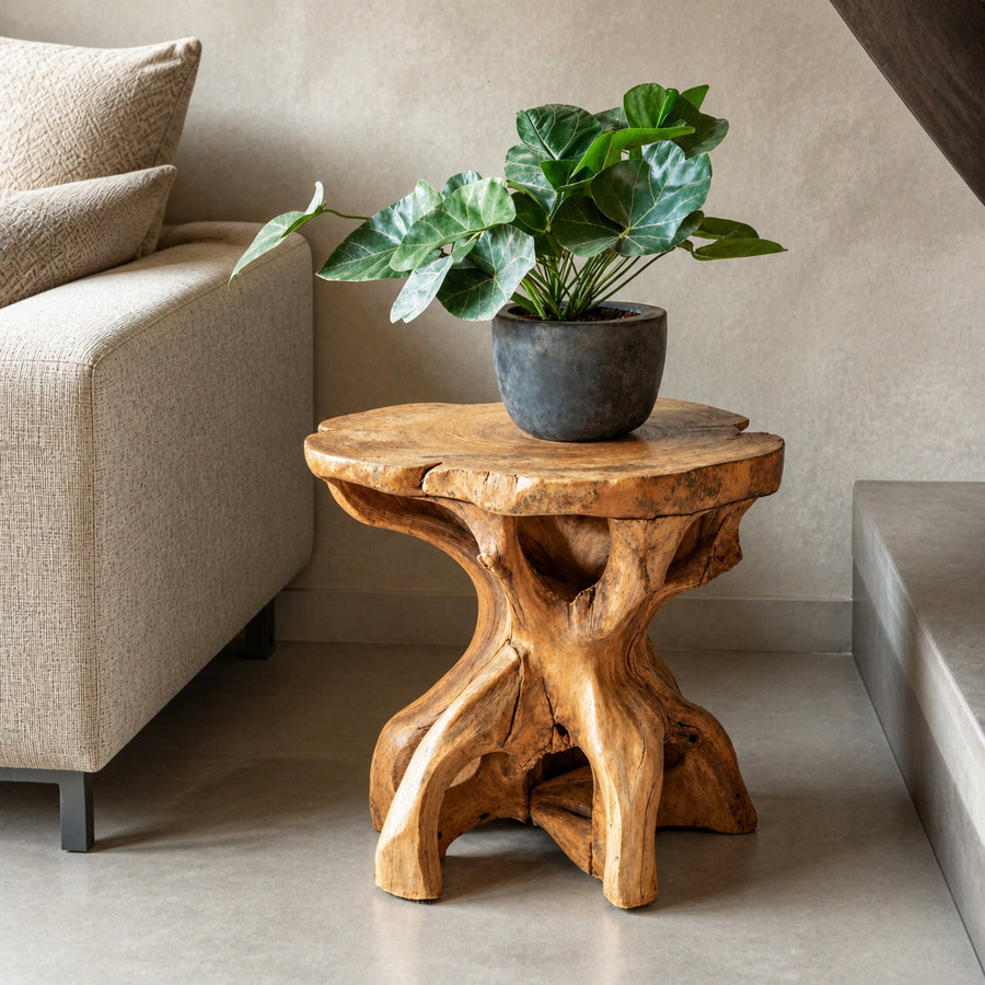 Farmhouse Solid Wood End Table Handmade Table