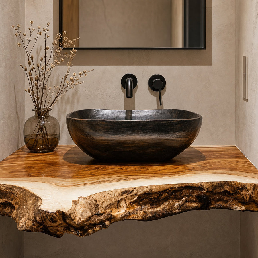 Farmhouse Solid Wood Vanity Bathroom Decor Ideas