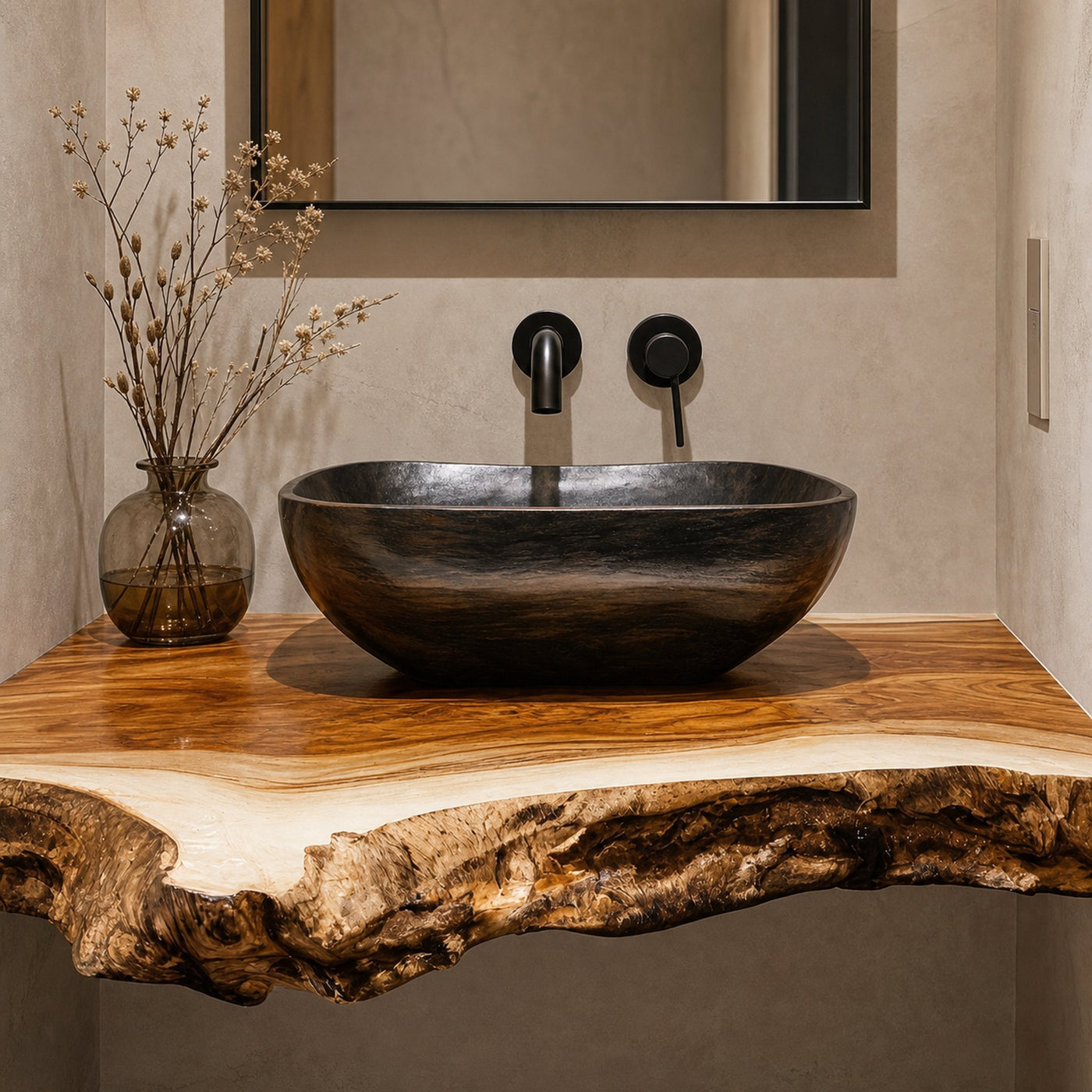 Farmhouse Solid Wood Vanity Bathroom Decor Ideas