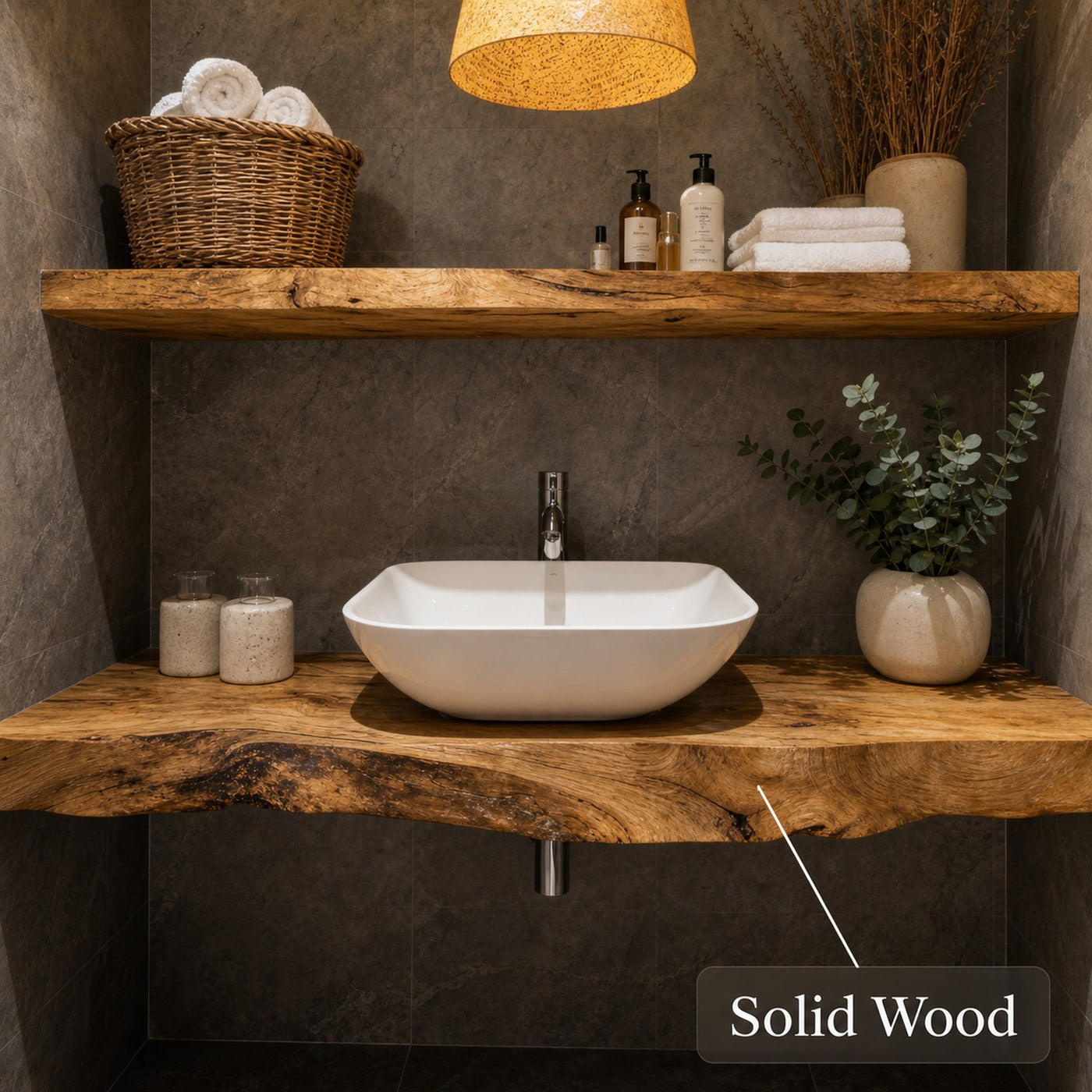 Farmhouse Solid Wood Vanity Classic Aesthetic - product view 3