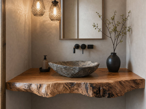 Farmhouse Wooden Bathroom Vanity Shelf For Any Rustic Home