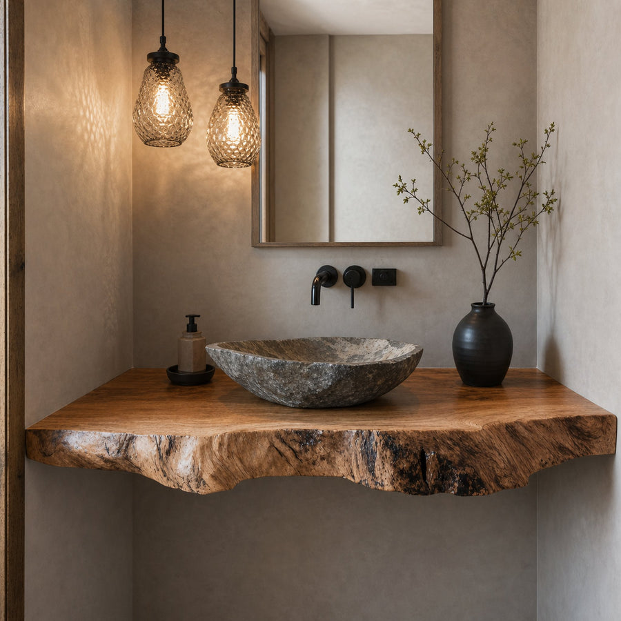 Farmhouse Wooden Bathroom Vanity Shelf For Any Rustic Home