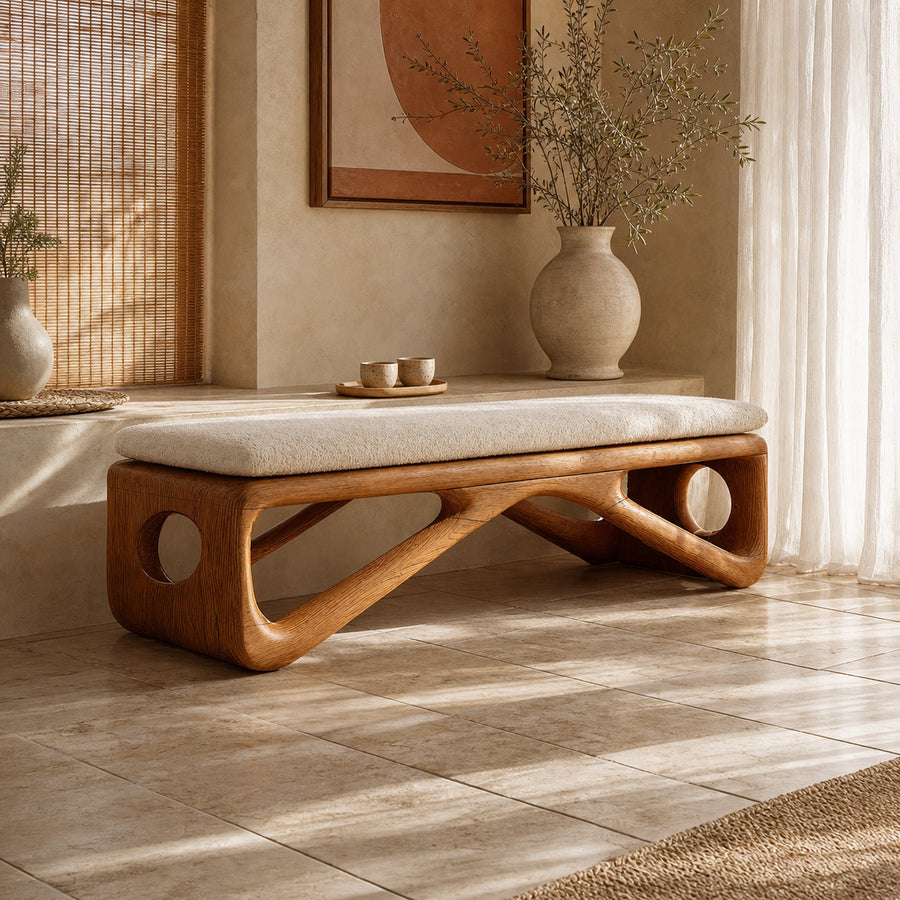 Farmhouse Wooden Bench For Cozy Bedroom Corners