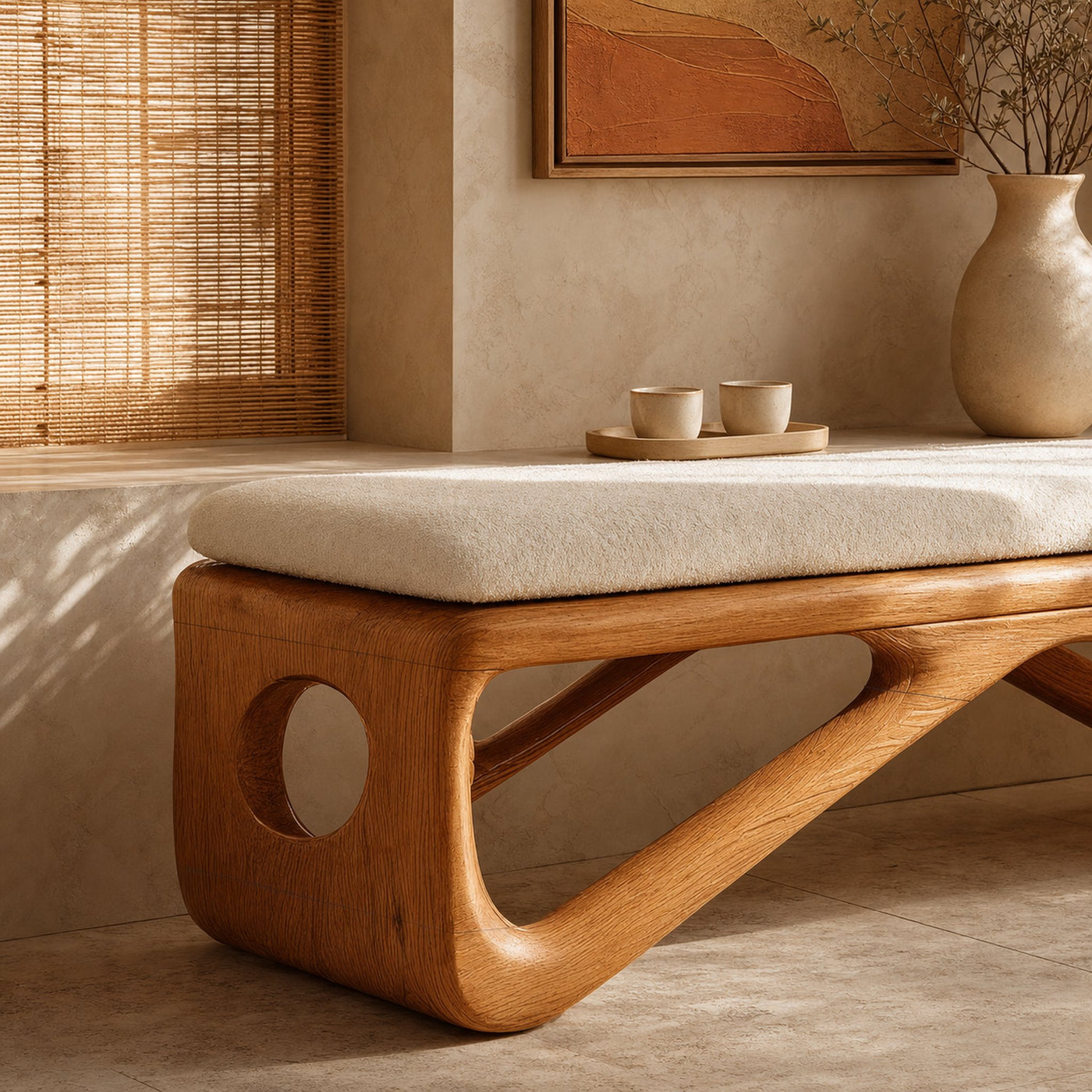 Farmhouse Wooden Bench For Cozy Bedroom Corners - product view 2