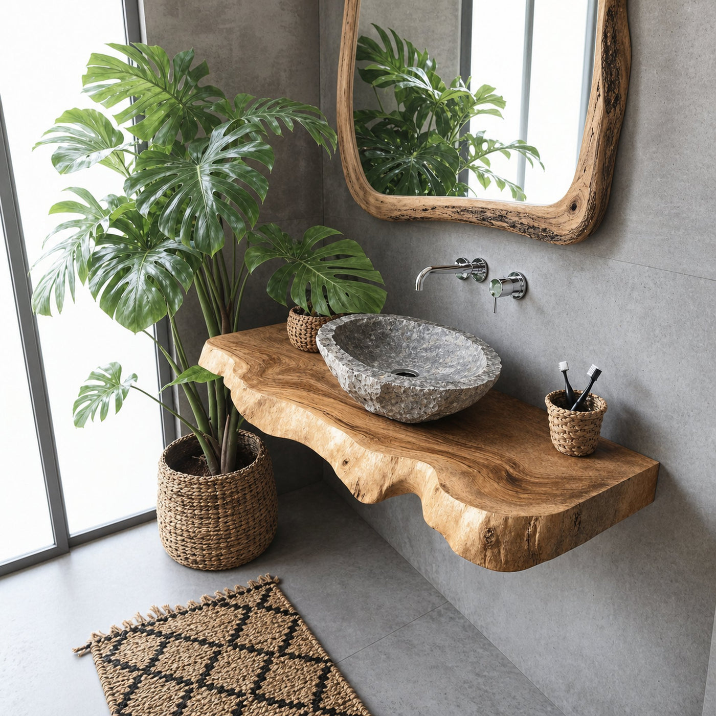 Farmhouse Wooden Floating Vanity For Furniture Decor - product view 2