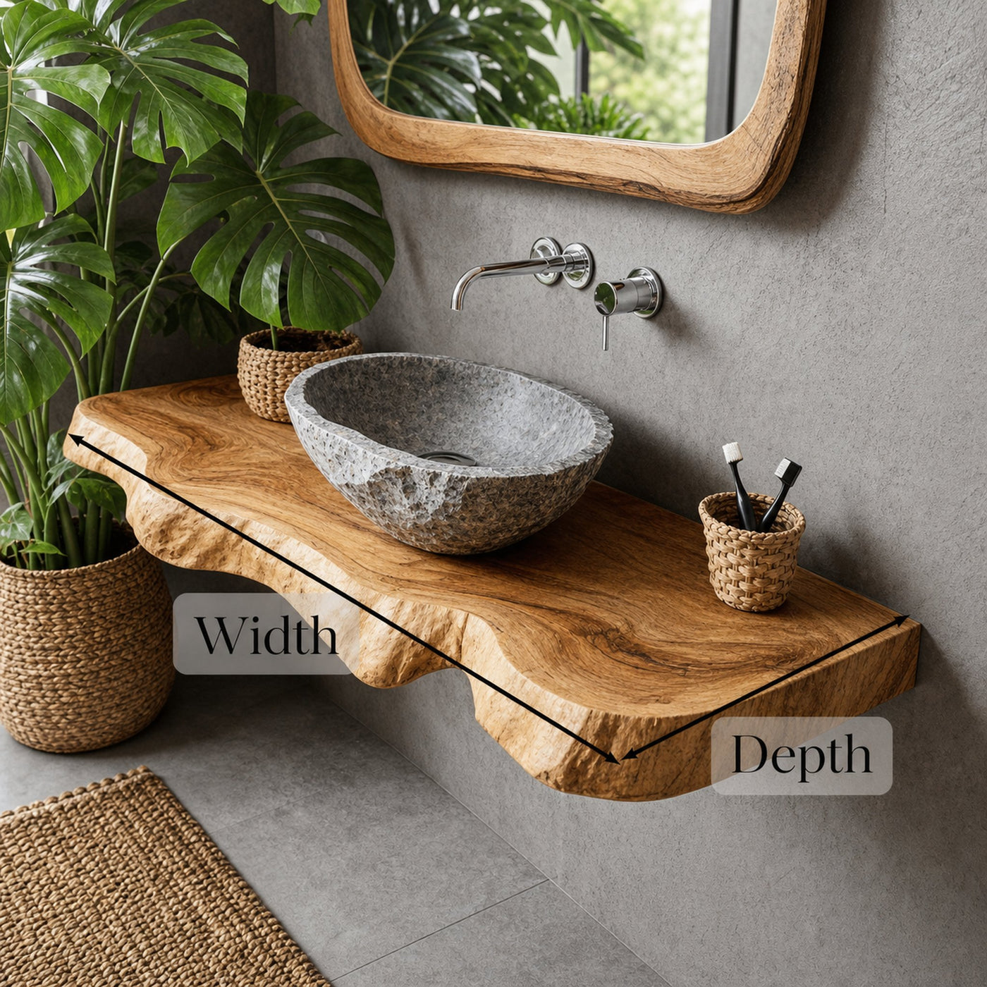 Farmhouse Wooden Floating Vanity For Furniture Decor - product view 4