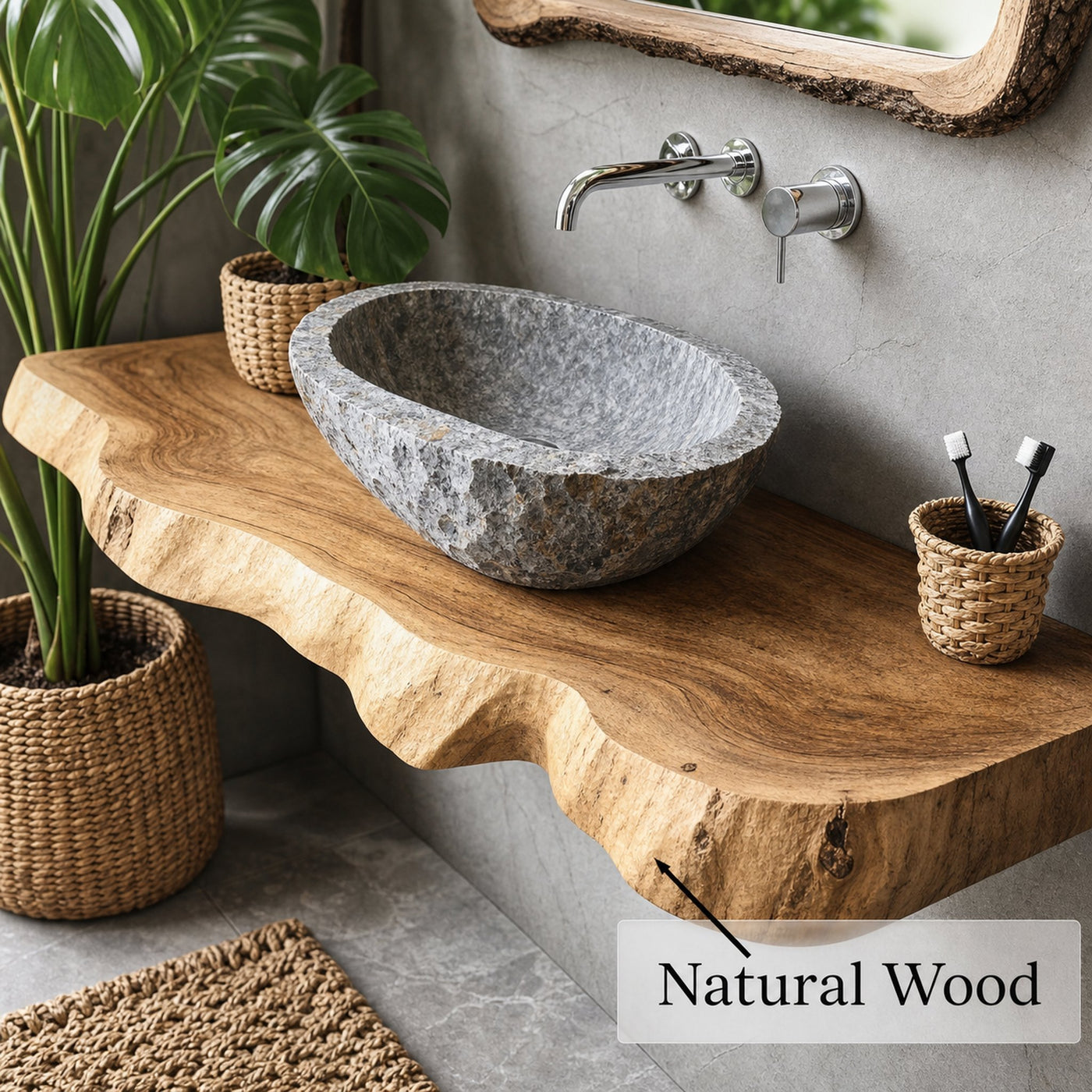 Farmhouse Wooden Floating Vanity For Furniture Decor - product view 5