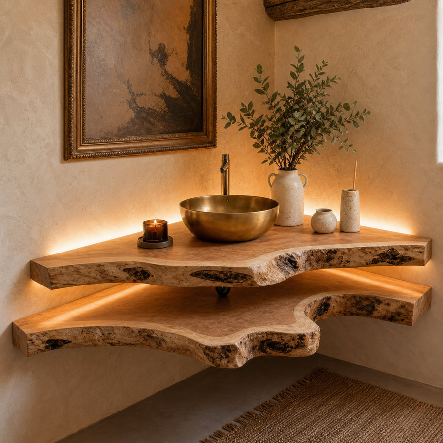 Floating Bathroom Corner Shelf