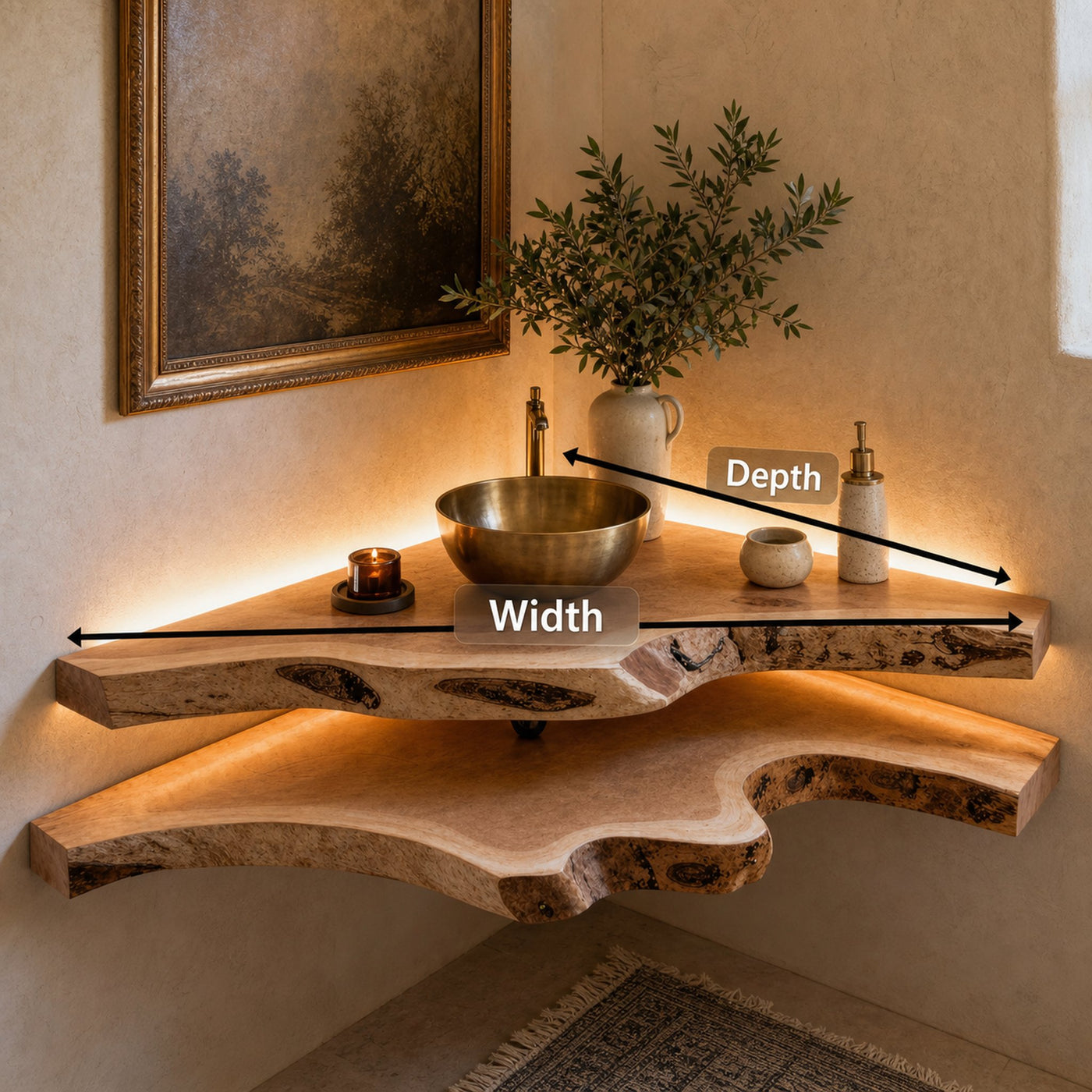 Floating Bathroom Corner Shelf - product view 6