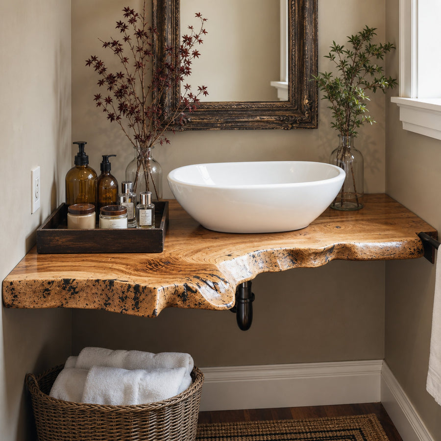Floating Bathroom Corner Shelf Vanity