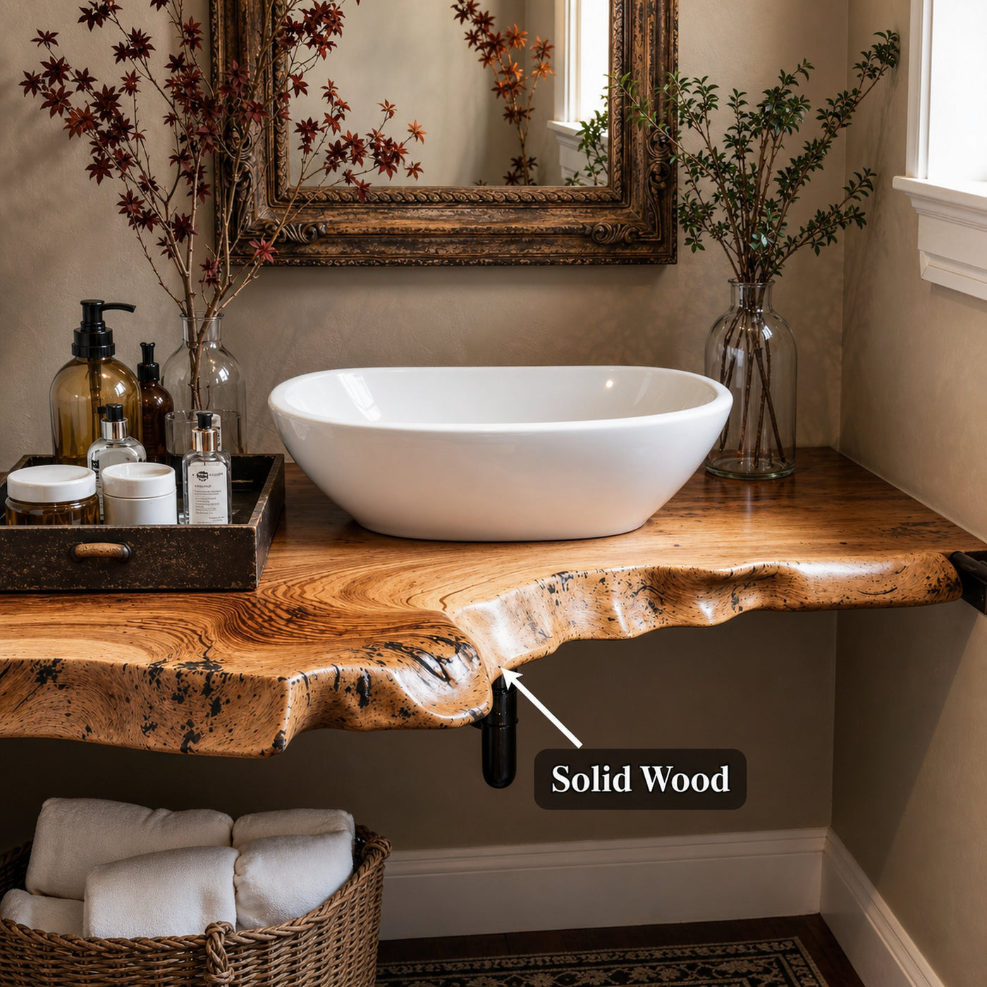 Floating Bathroom Corner Shelf Vanity - product view 5