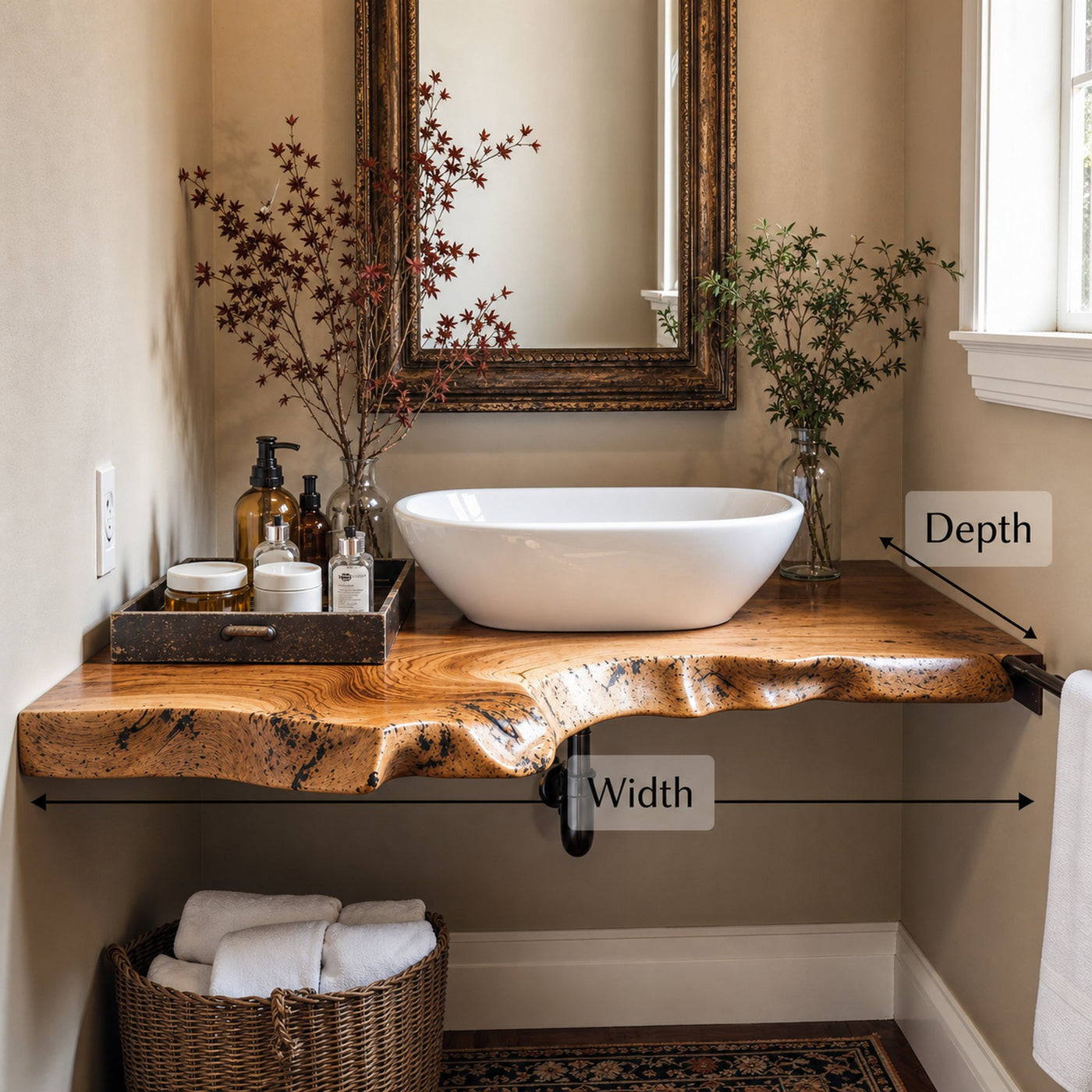 Floating Bathroom Corner Shelf Vanity - product view 6