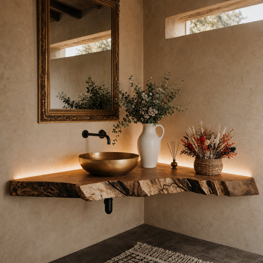 Floating Corner Vanity Bathroom