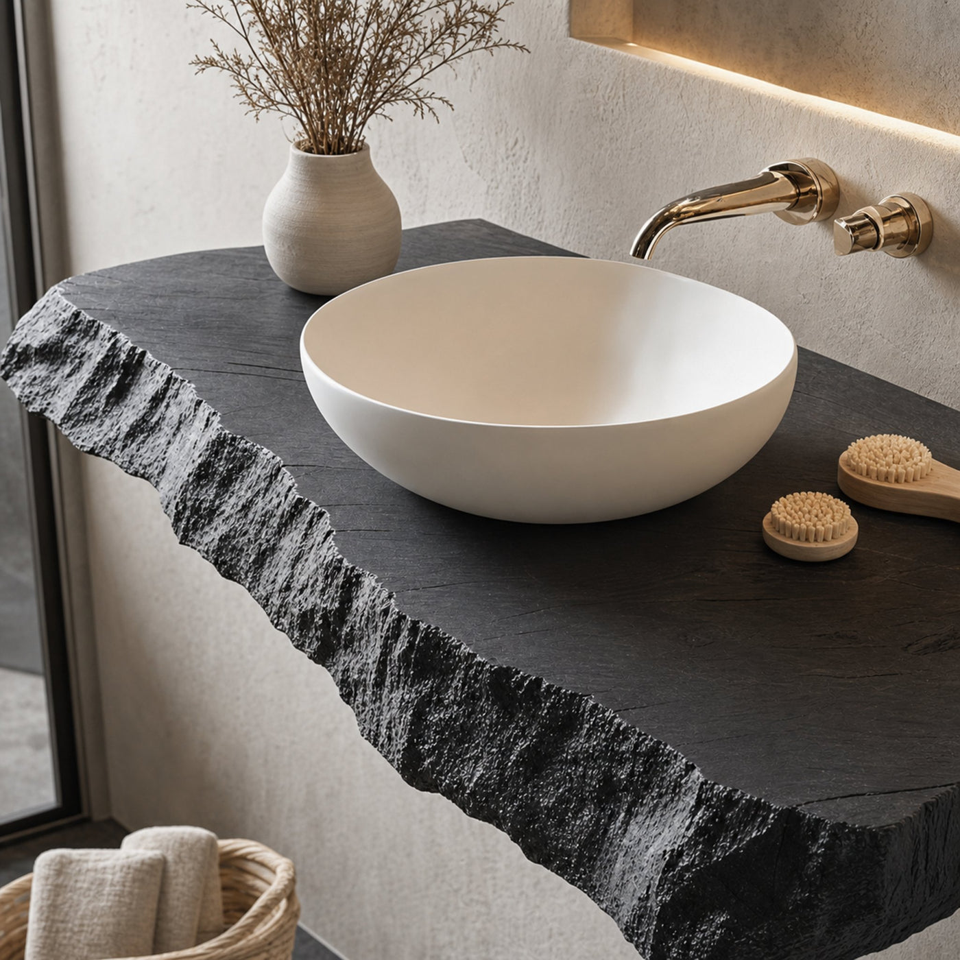 Floating Edge Bathroom Vanity Wood Shelf - product view 3