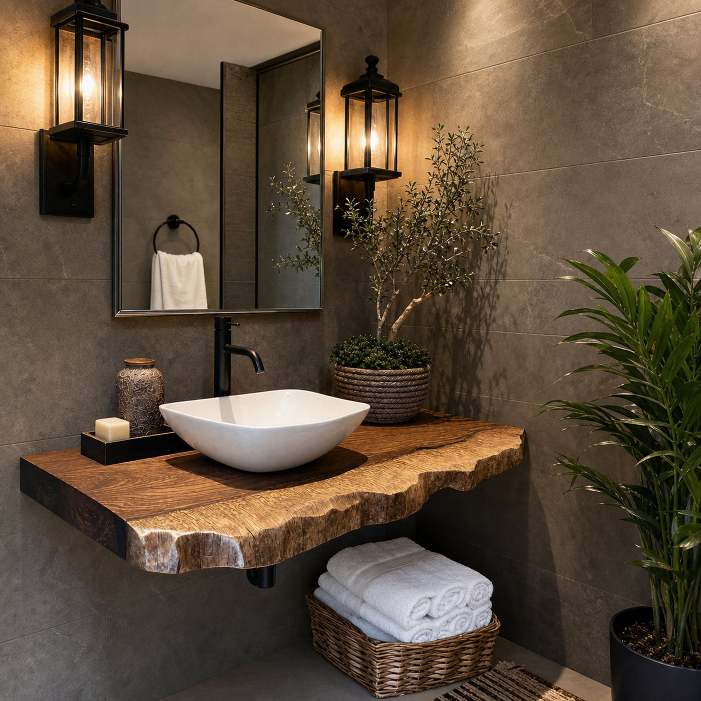 Floating Vanity Shelf For Bathroom With Modern Wooden Design - product view 2