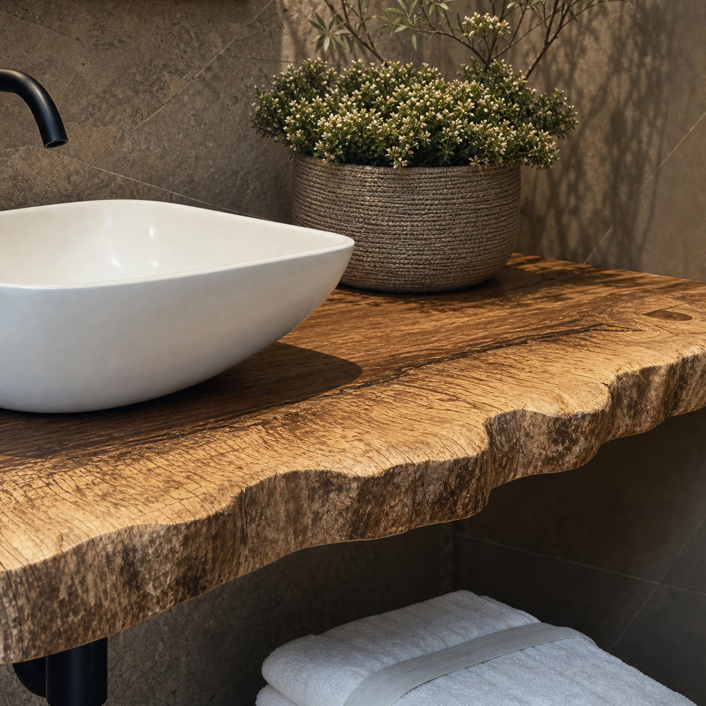 Floating Vanity Shelf For Bathroom With Modern Wooden Design - product view 4