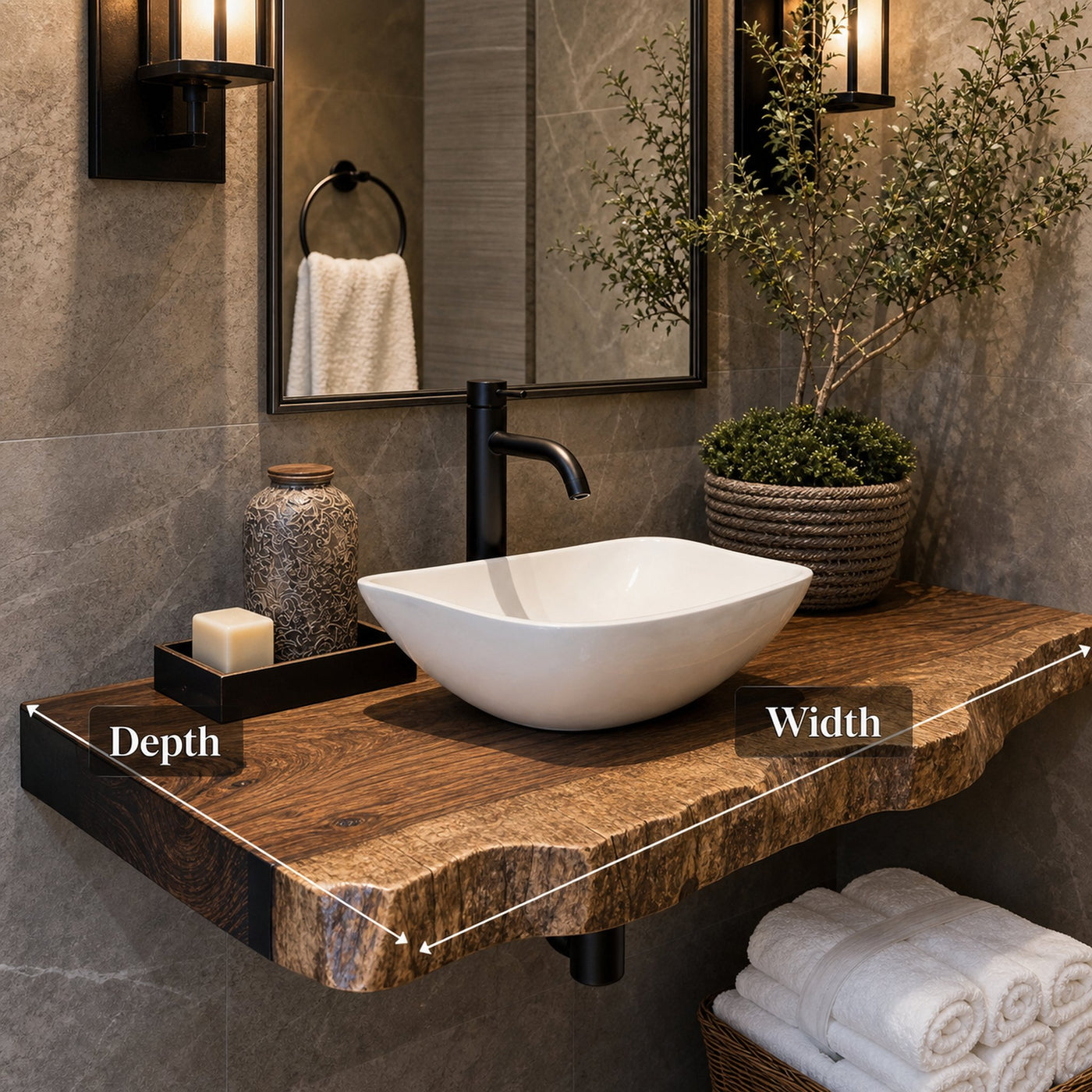 Floating Vanity Shelf For Bathroom With Modern Wooden Design - product view 5
