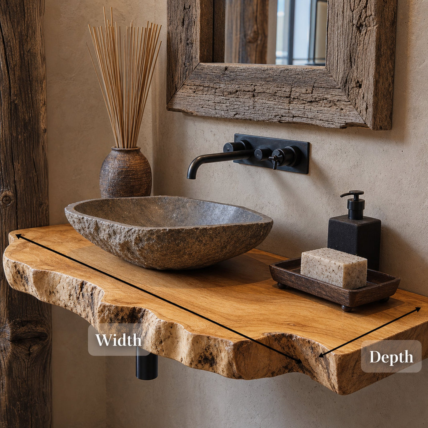 Floating Wood Bathroom Shelf - product view 6