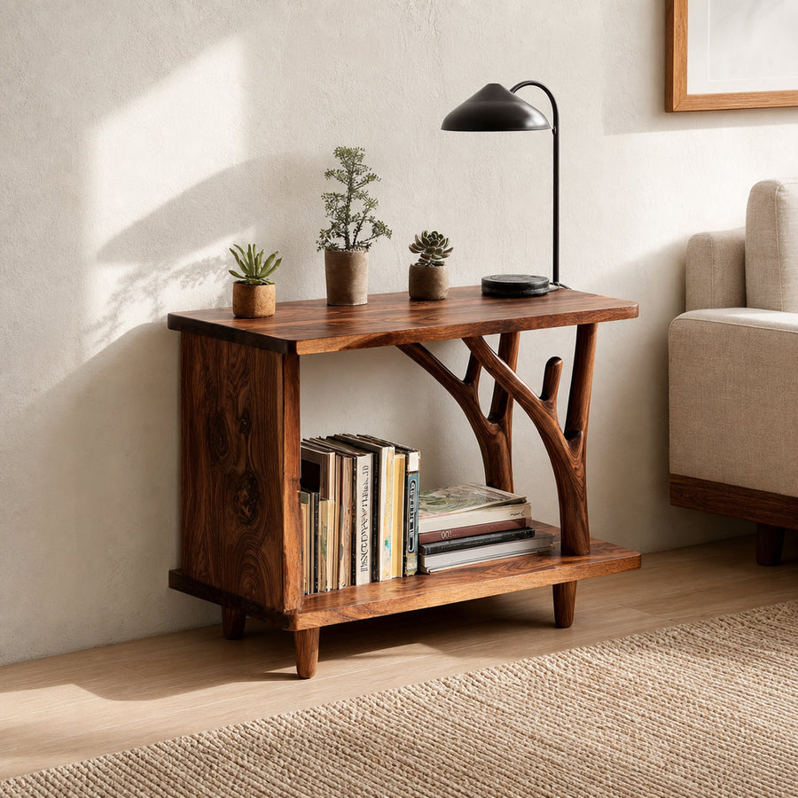 Free Standing Rustic End Table Living Room